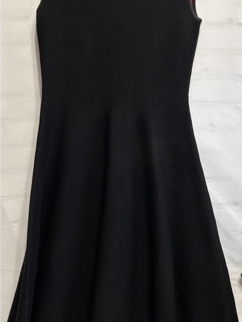Milly Women Black & Red Sleeveless Asymmetrical Knit Fit Flare Dress Size S